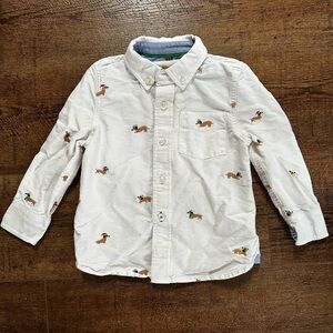 Boden Kids Shirt with Dachshund Print